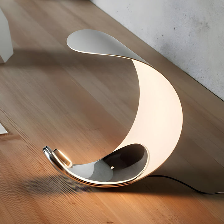 Curl Polished Silver Chrome LED Table Lamp - Touch Control | Kalsten