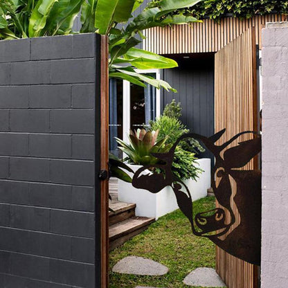 Outdoor Garden Farm Peeking Goat Metal Artwork Indoor Decor | Karnz