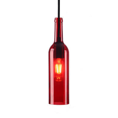 Pendant Light Glass 12.2 in Industrial Red Blue Green Yellow Purple Bar Living Room Cafe Restaurant Office Lighting | Kalsten