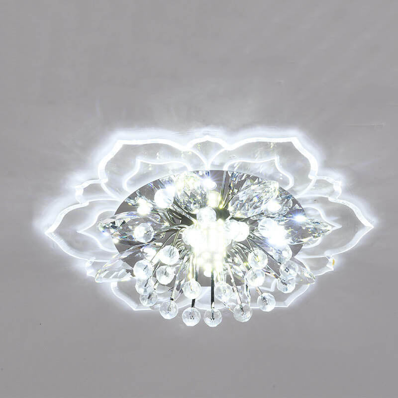 GlowPetal LED Crystal Ceiling Lamp – Flower-Shaped Modern Decor