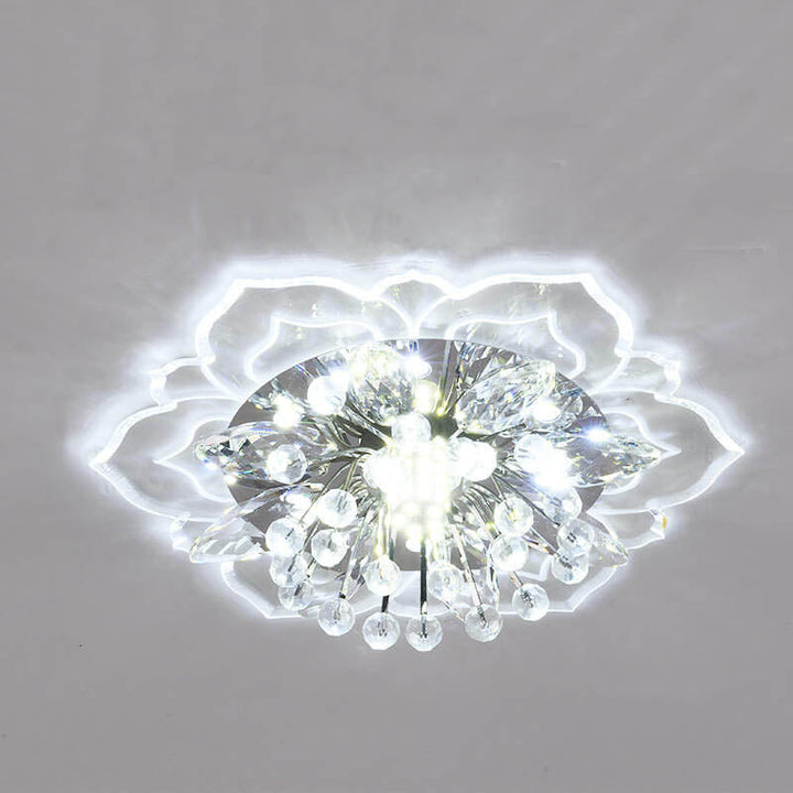 GlowPetal LED Crystal Ceiling Lamp – Flower-Shaped Modern Decor