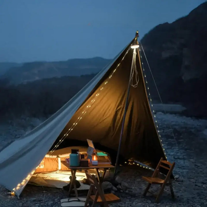 Rechargeable Camping Light with String Lights