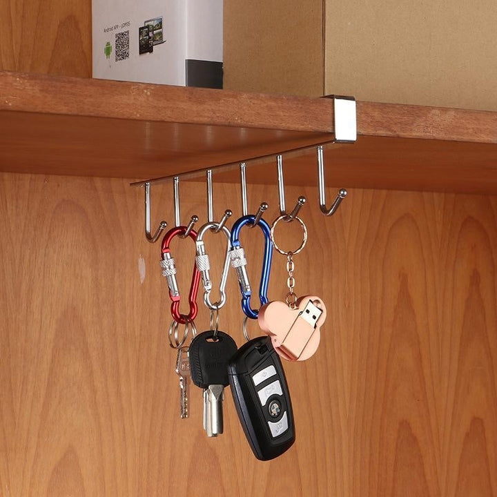 Kalsten | 6 Hooks Under-Cabinet Hanger Rack