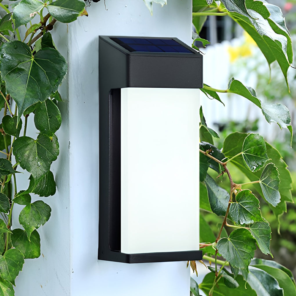 2 Pcs Rectangular LED Light-controlled Waterproof Outdoor Solar Sconce Lighting | Kalsten