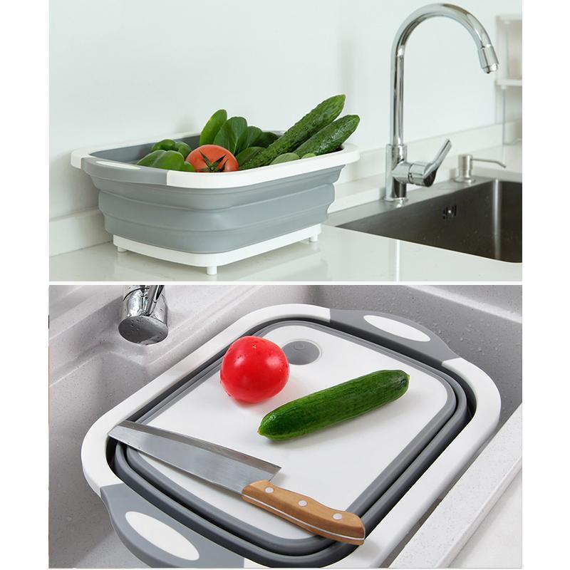 Folding Cutting Board with Dish Bin | Kalsten