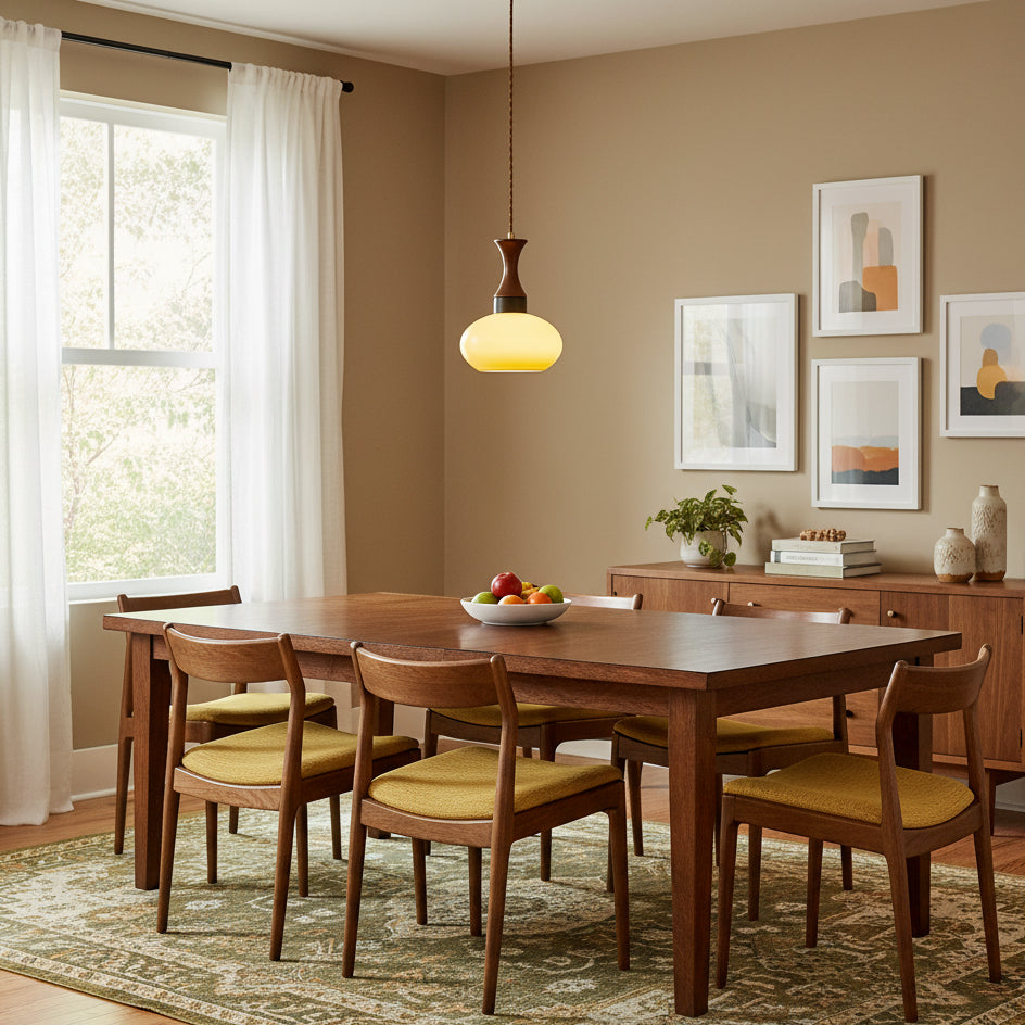 Pendant Light Glass 7 in Brown Dining Room Kitchen Island Ceiling Lamp Adjustable Height | Kalsten