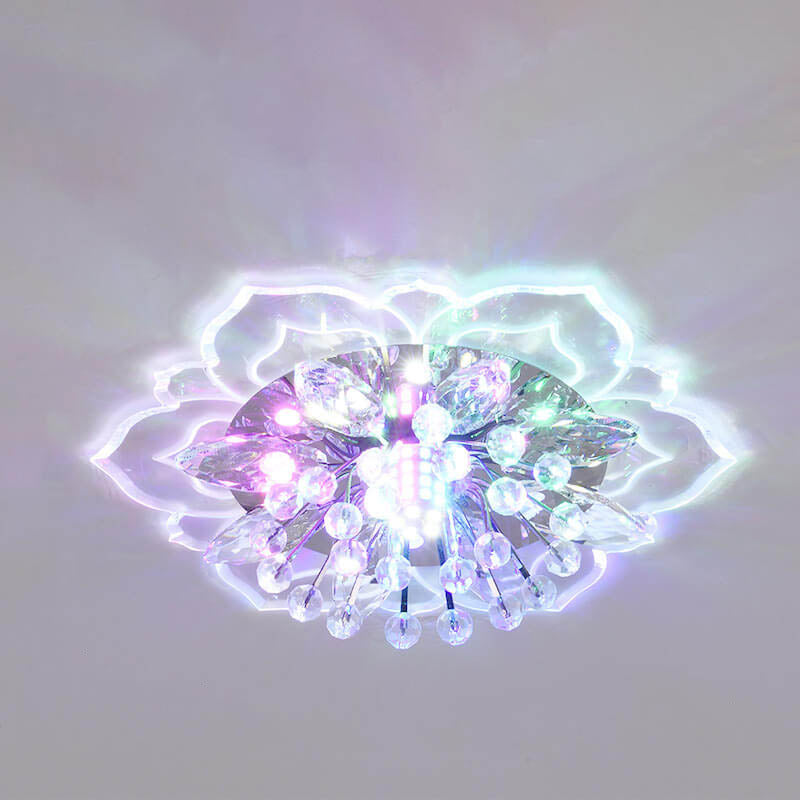 GlowPetal LED Crystal Ceiling Lamp – Flower-Shaped Modern Decor