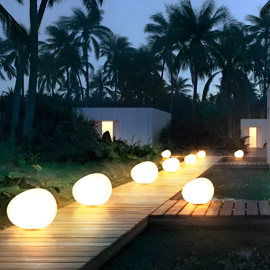 Cobblestone Shaped LED 3 Step Dimming Modern Outdoor Lights Lawn Lamp | Kalsten