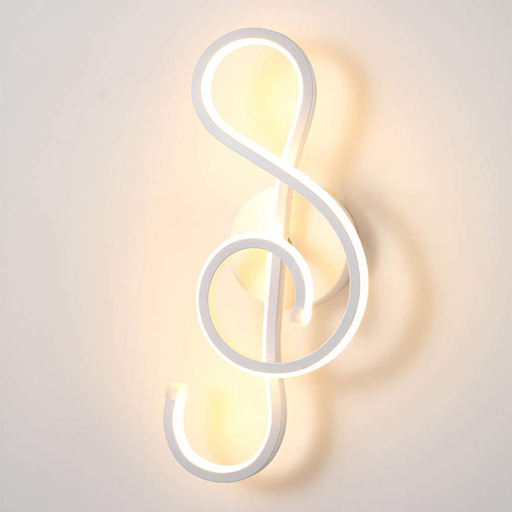 Musical Note LED Wall Sconce – Modern Artistic Music Decor Wall Lamp (Black/White) | Kalsten