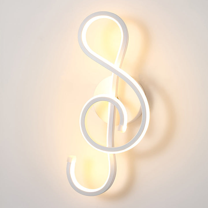 Musical Note LED Wall Sconce – Modern Artistic Music Decor Wall Lamp (Black/White) | Kalsten