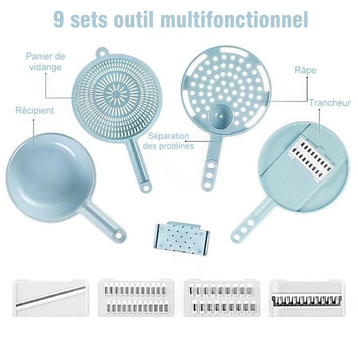 9 Pieces-Multifunctional Vegetable Slicer | Kalsten