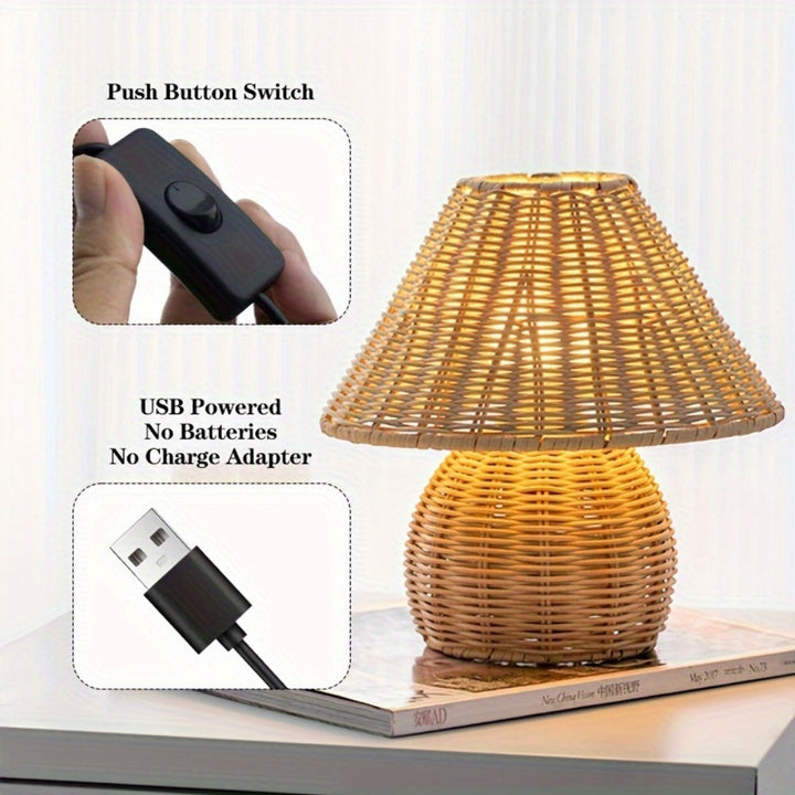Noya Rattan Table Lamp Home Decor | Kalsten
