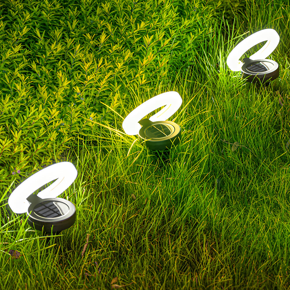 4PCS Round Foldable Solar Deck Lamp Set - Modern Outdoor Disk Lights | Kalsten