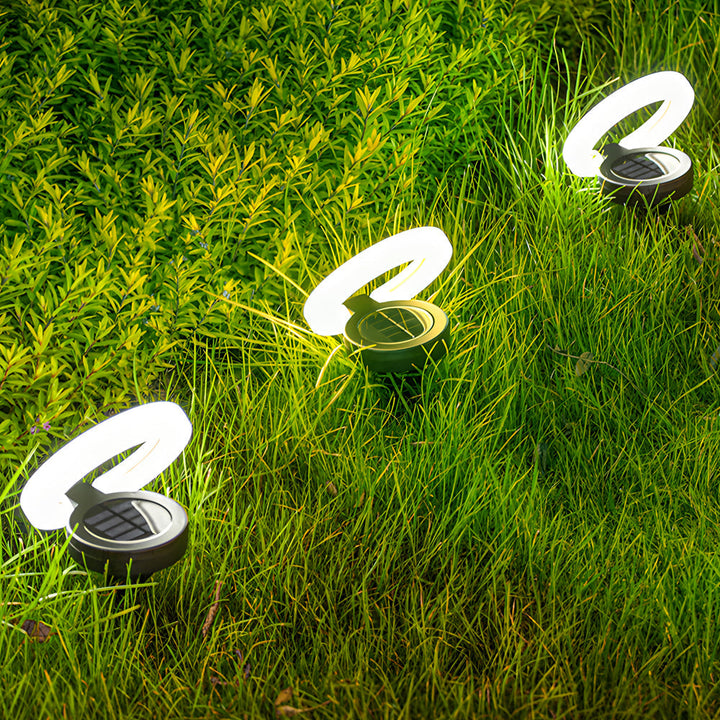 4PCS Round Foldable Solar Deck Lamp Set - Modern Outdoor Disk Lights | Kalsten