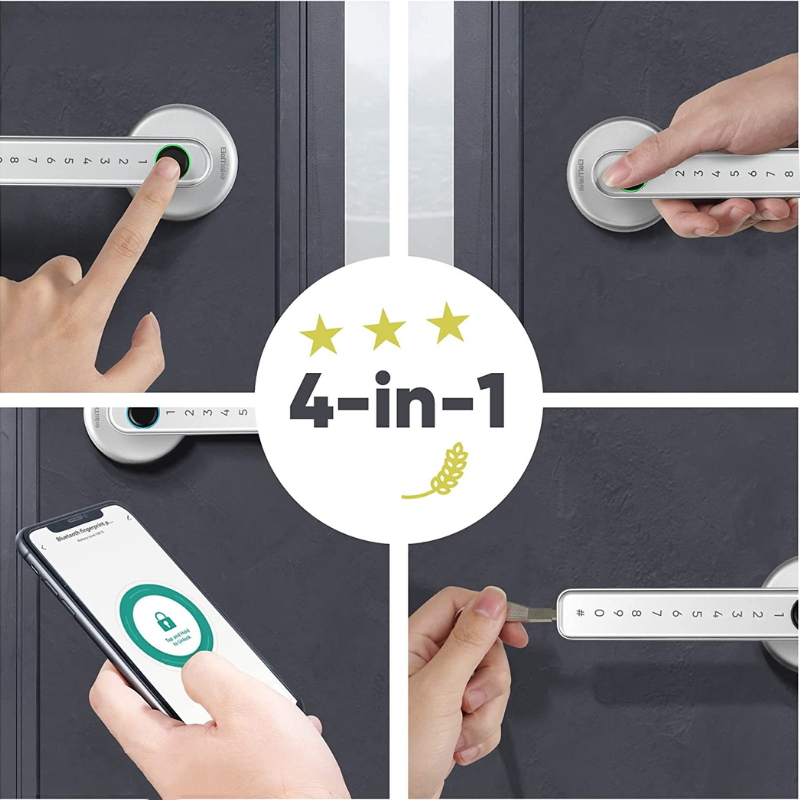 Electronic Fingerprint Door Lock with App Control and Backup Power