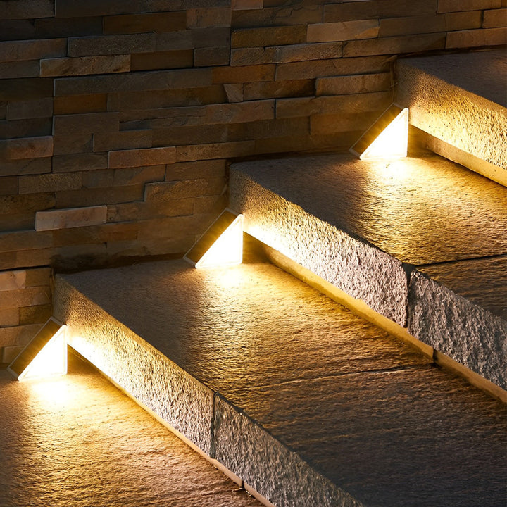Triangle Automatic Charging Wire-Free Waterproof LED Solar Modern Step-Mounted Lights | Kalsten