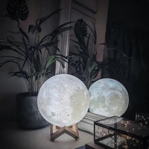 Magical Moon Lamp - with Wireless Touch Control and Wooden Stand Kalsten