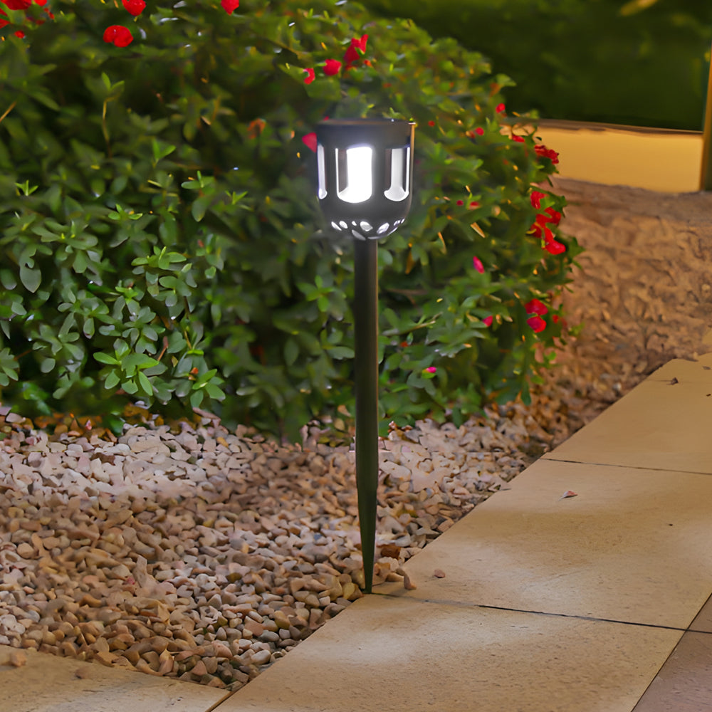 4-Pack Modern Black Solar LED Outdoor Path Light Set | Kalsten