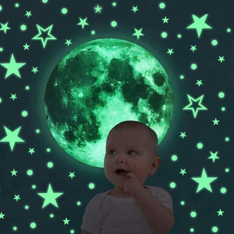Creative Fluorescent Wall Sticker - Moon / stars / round dots | Kalsten