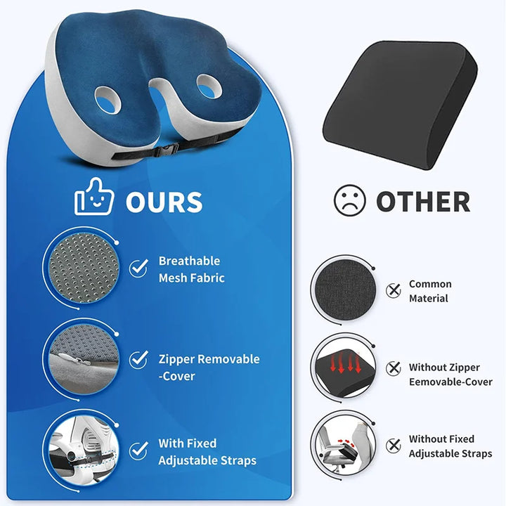 Kalsten | Adjustable Memory Foam Sit Bone Relief Seat Cushion