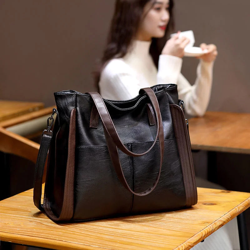 Women's tote bag made of soft leather with large capacity | Kalsten