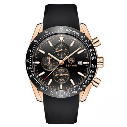 Skanto | Men's Water-Resistant Quartz Watch with Leather Strap