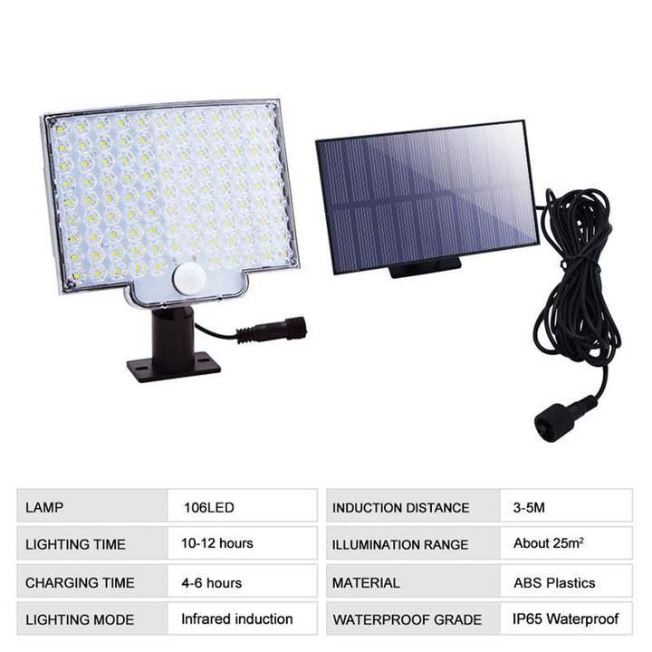 Solar Motion Sensor Security Light – 106 LEDs