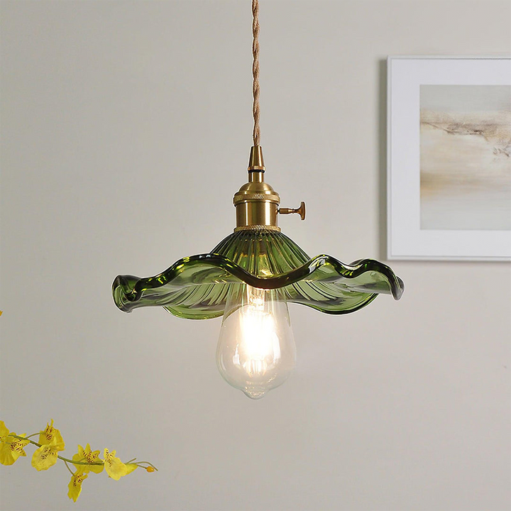 Stylish Hibiscus Flower Glass Pendant Light | Kalsten
