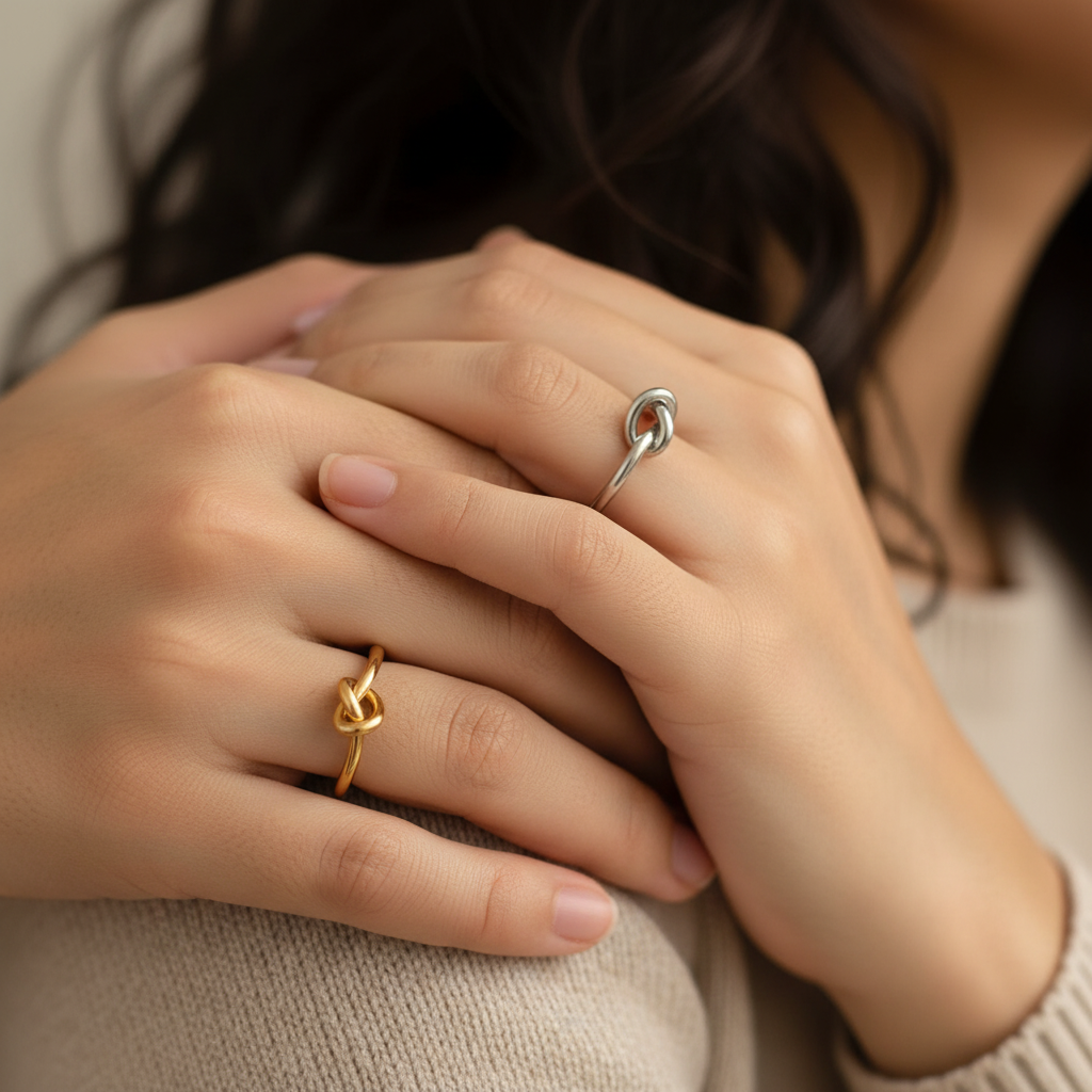 Kalsten | Dainty Heart Knot Bond Ring