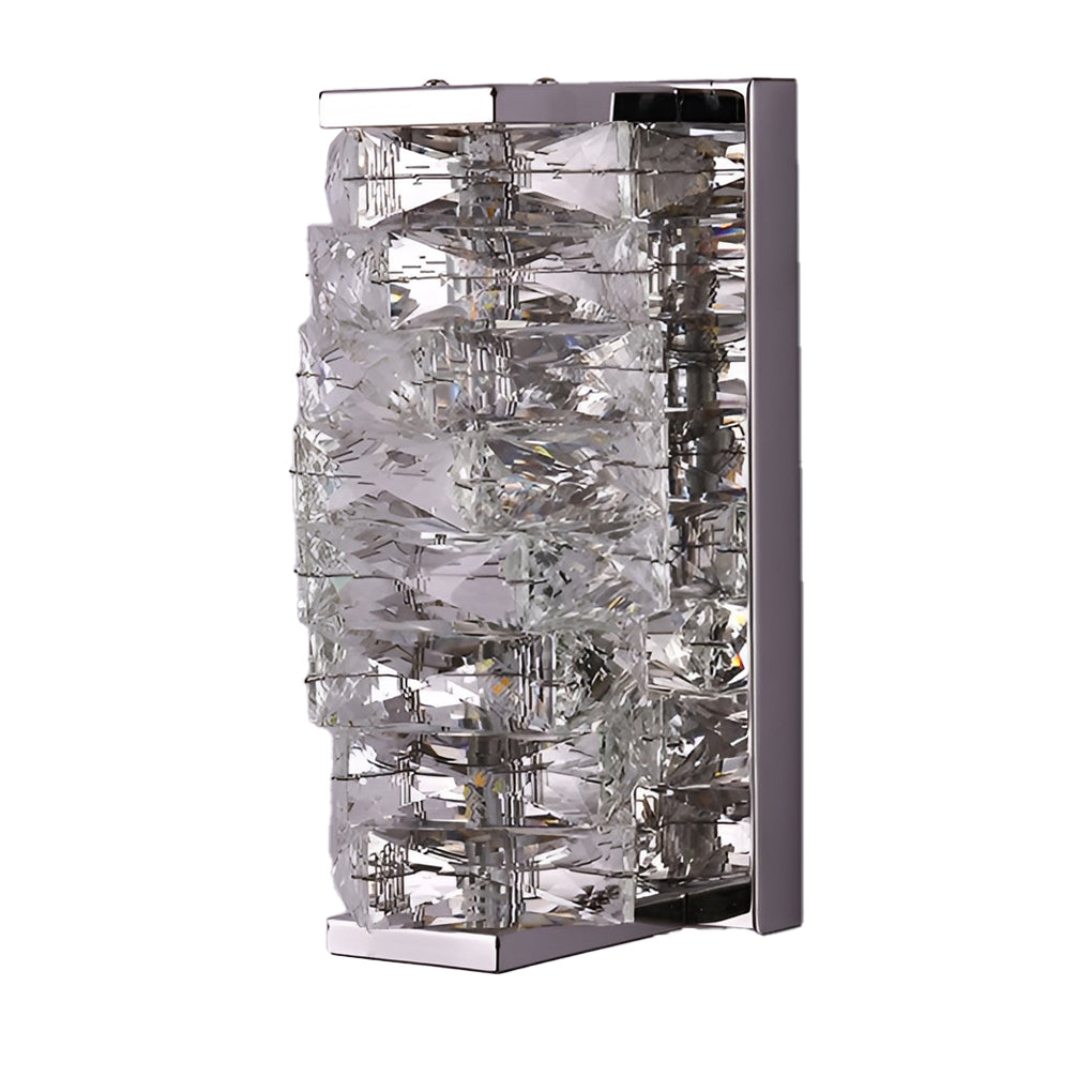 Modern Crystal Pillar LED Wall Sconce – Luxury 3-Color Dimmable Wall Light (Gold/Silver) | Kalsten