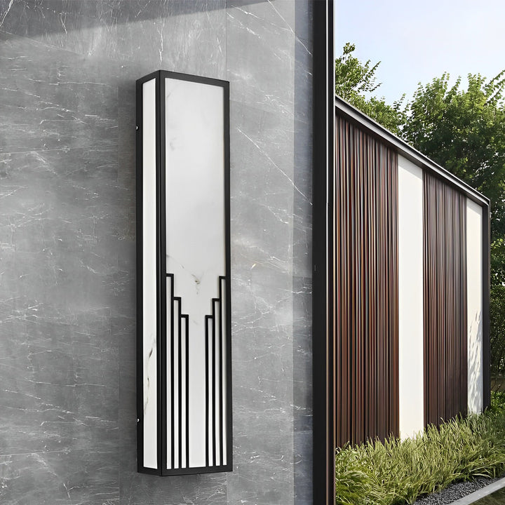 Strip Rectangular Resin Waterproof LED Black Modern Outdoor Wall Light | Kalsten