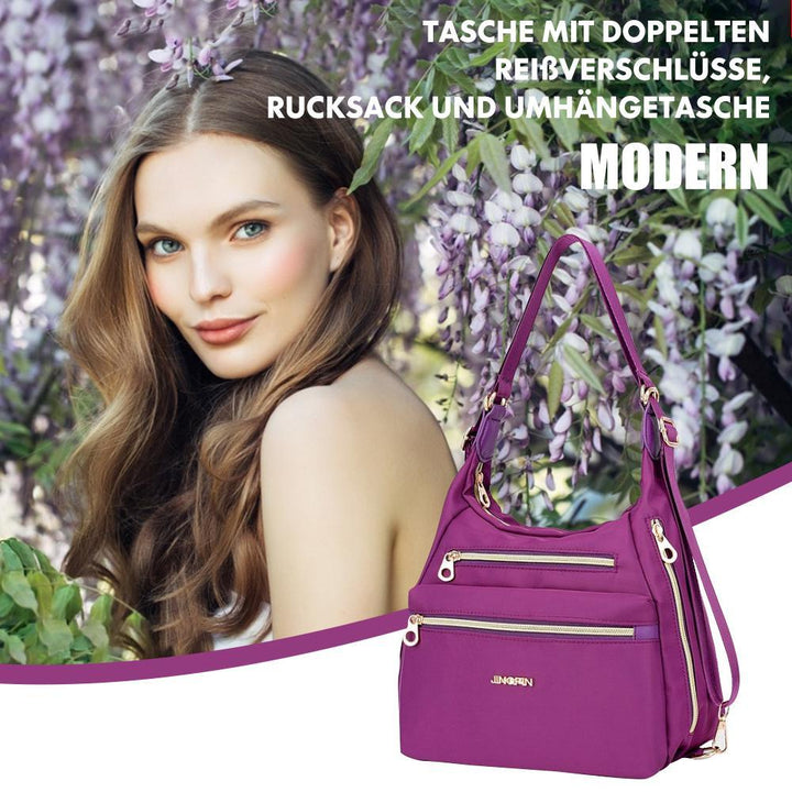 Bag with double zippers, backpack, handbag and crossbody bag | Kalsten