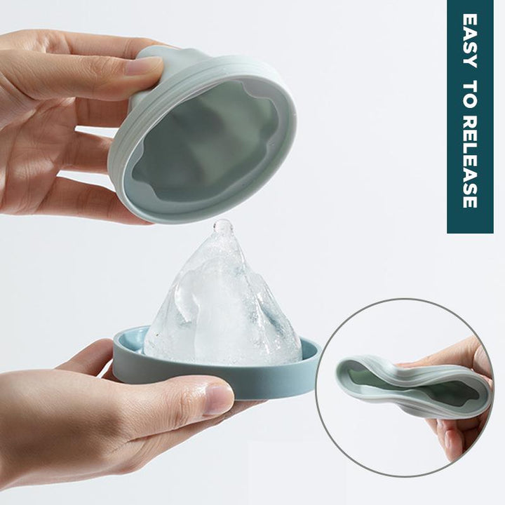 Reusable Silicone Snow Mountain Iceberg Ice Cube Mold with Lid | Kalsten