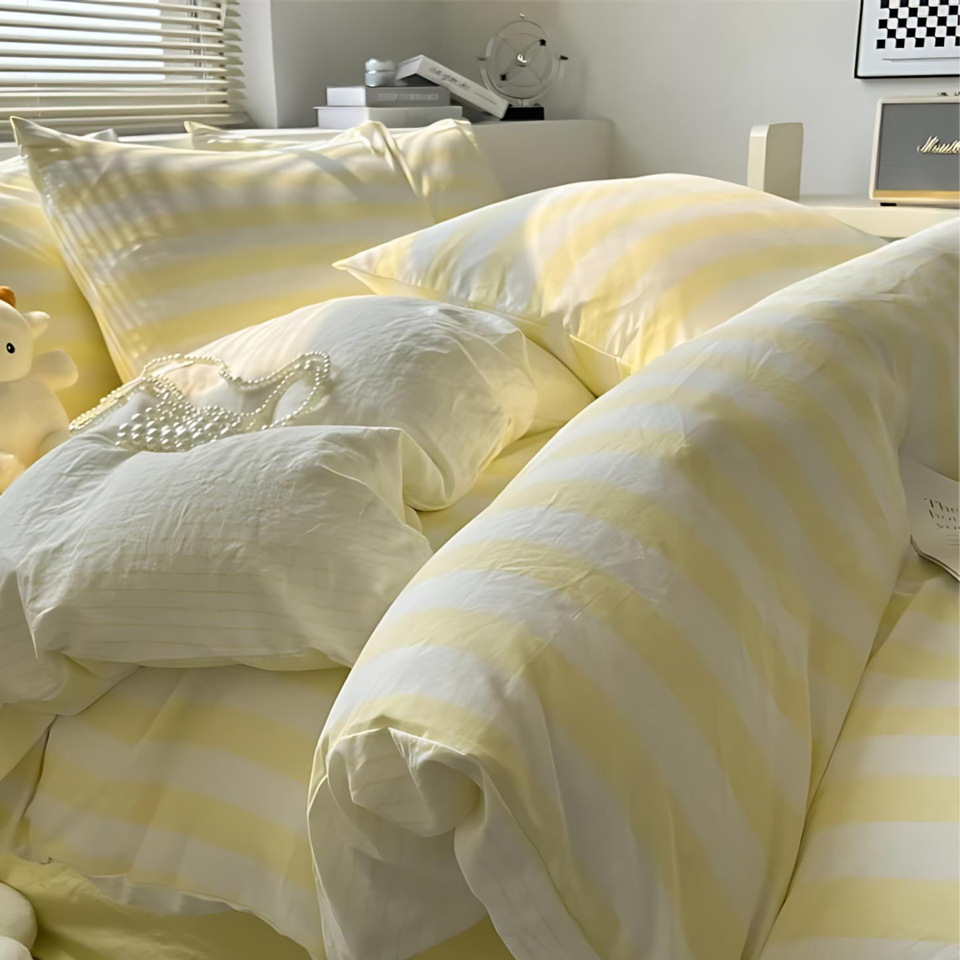 Kalsten | Elenorra Classic Striped Bedding Set 4pcs Duvet Cover Sheet