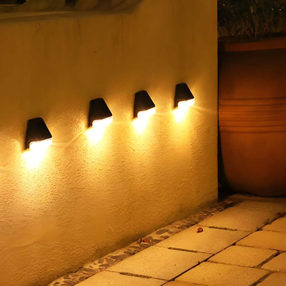 4 Pcs Dusk-to-Dawn Sensor Step Lights Outdoor Warm White LED Solar Stair Lighting | Kalsten