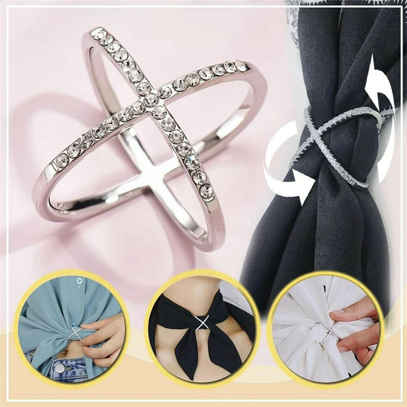 Scarf Loop Ring Rhinestone Embedded | Kalsten