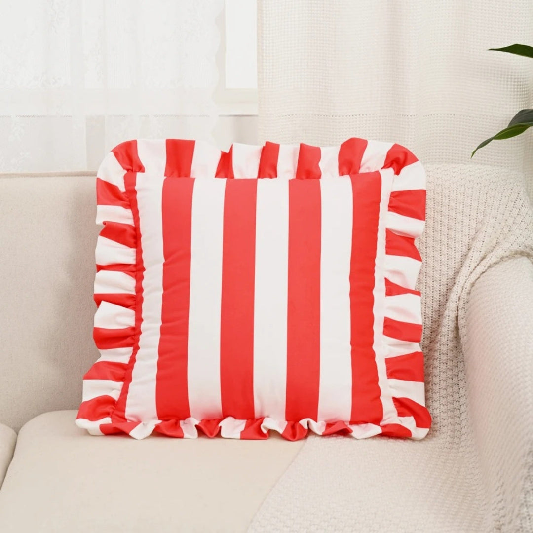 Kalsten | Retro Striped Ruffle Cushion Cover