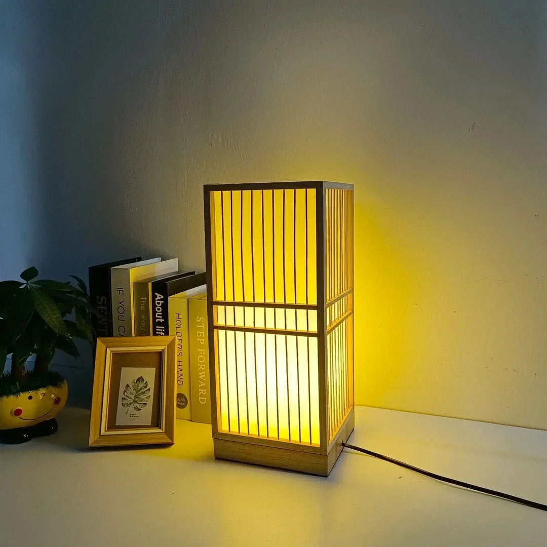 Japanese Bamboo Table Lamp with Warm Light | Kalsten