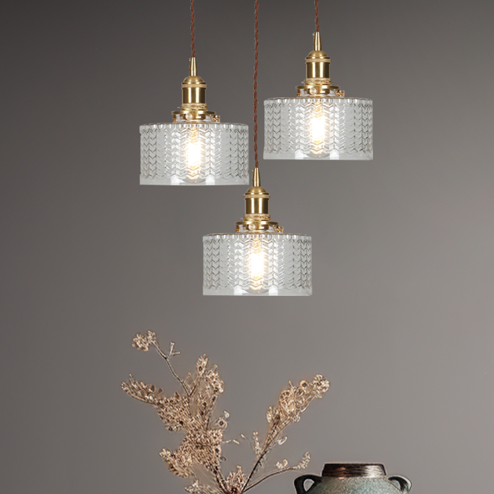 Vintage Stunning Cylinder Glass Pendant Light | Kalsten