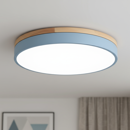 Horizon Ultra-Thin Wood-Accent Flush Mount