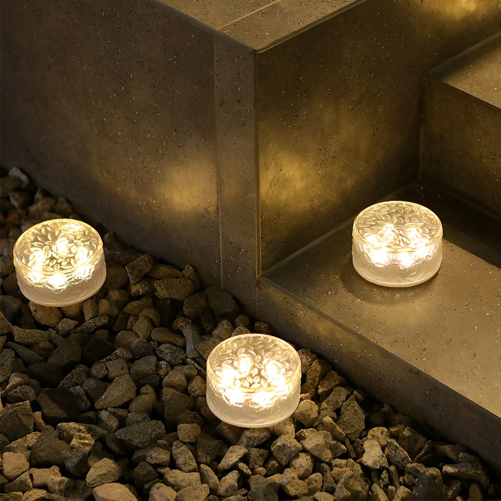4 Pcs Integrated LED Round Ice Bricks Lights Steps Lighting for Christmas Ambience | Kalsten