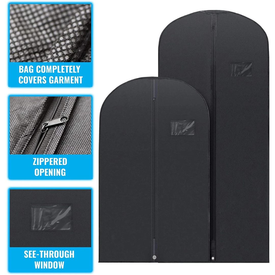 BowLift | 5 Premium Garment Bags - With Clear Window, Water-Resistant - 40"/54" inches