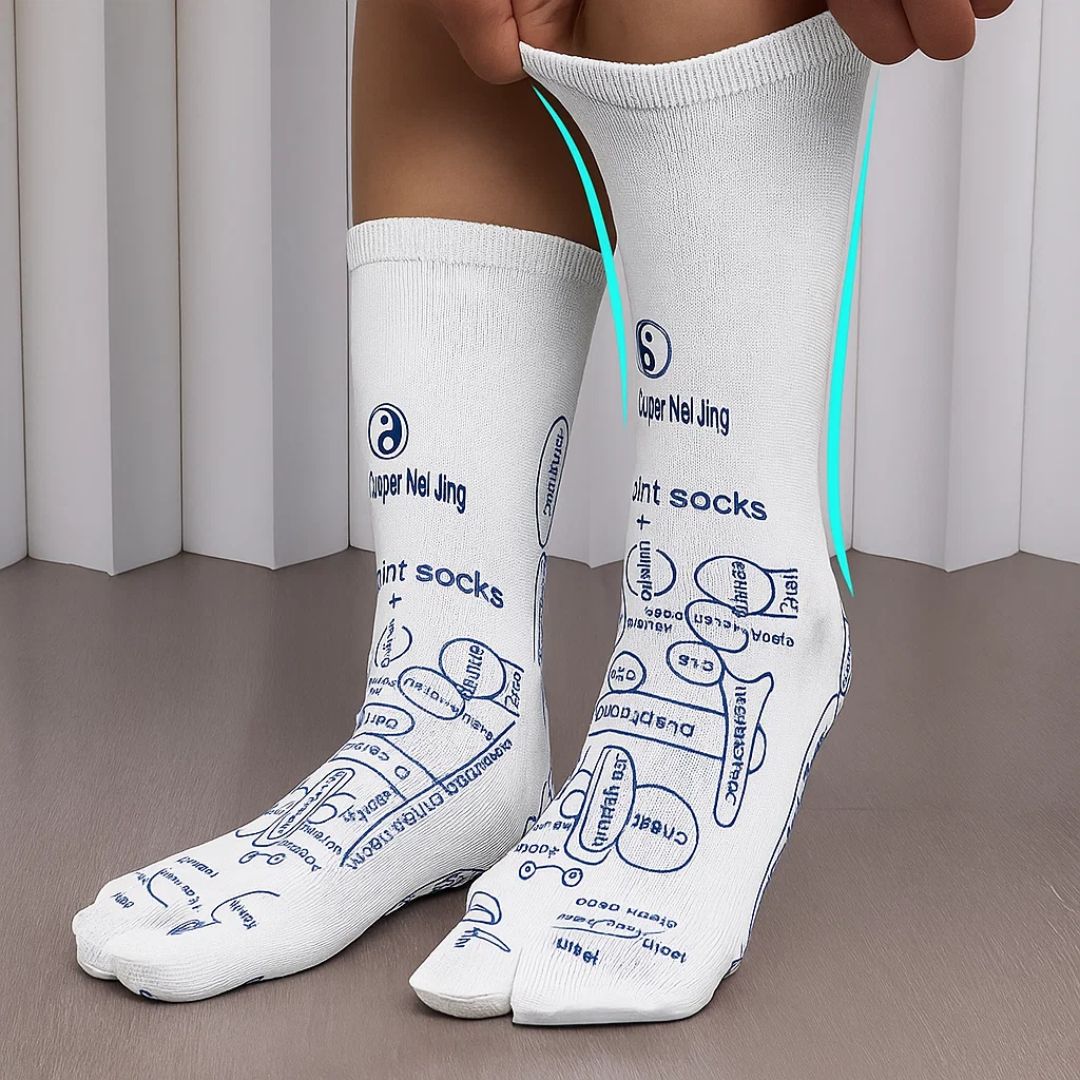 ReflexEase | Reflexology Socks – Printed Map & Tool – Breathable Split‑Toe Fabric – Home Stress Relief & Foot Fatigue Recovery Kalsten