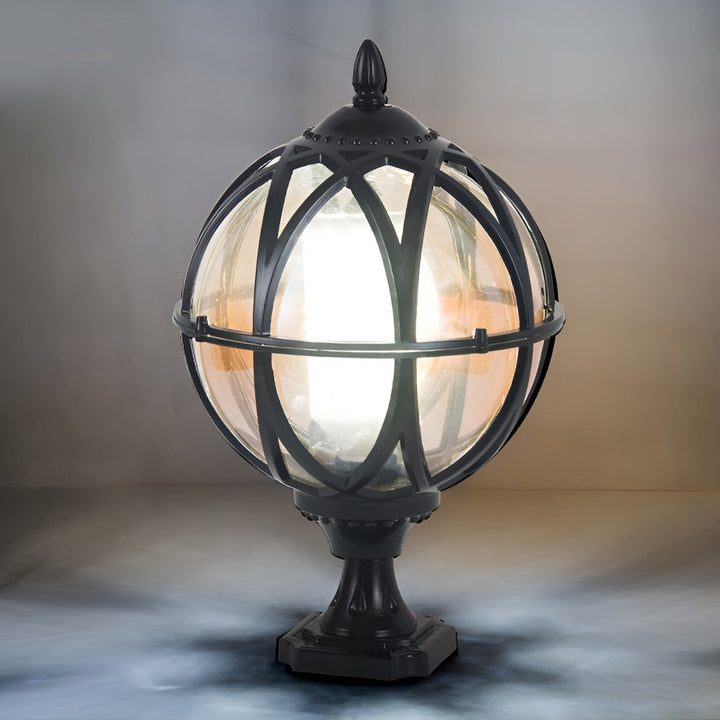 Round Glass E27 Waterproof European Style Outdoor Post Caps Lights | Kalsten