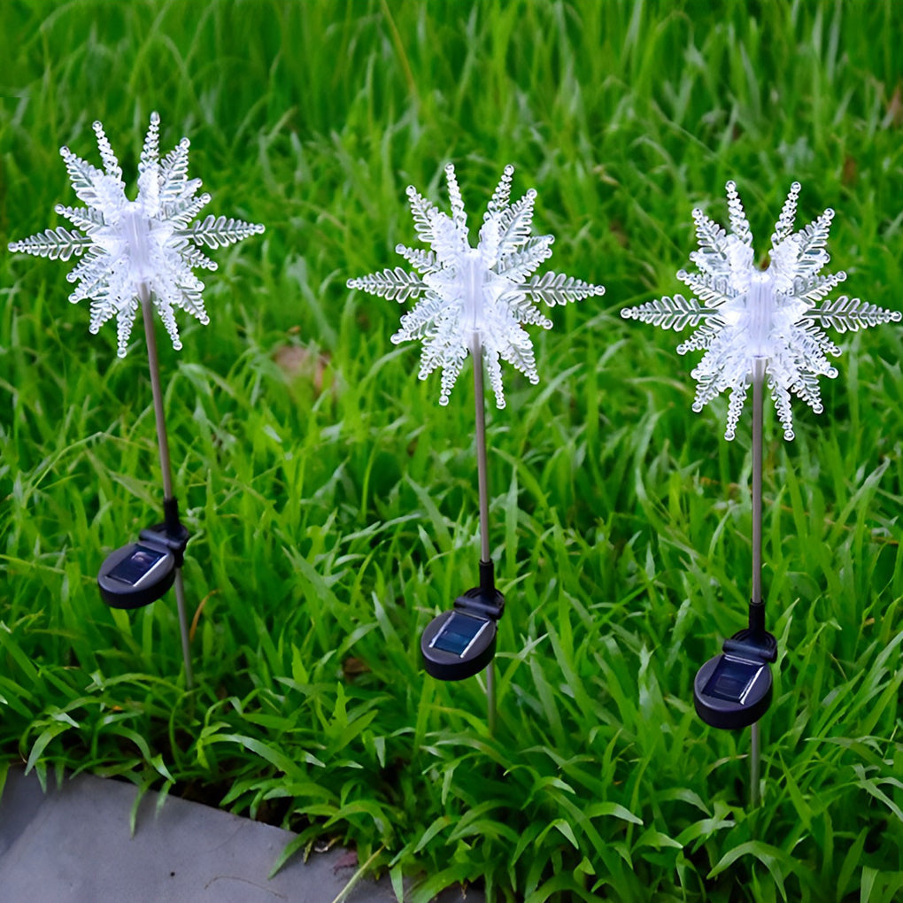2PCS Creative Snowflakes Decor Waterproof LED Solar Powered Lawn Light | Kalsten