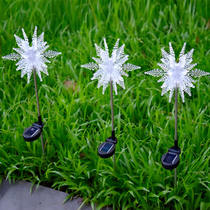 2PCS Creative Snowflakes Decor Waterproof LED Solar Powered Lawn Light | Kalsten