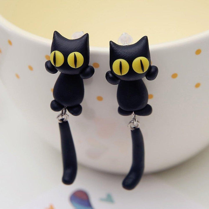 Unique Cat Earrings Yellow Eyes | Kalsten