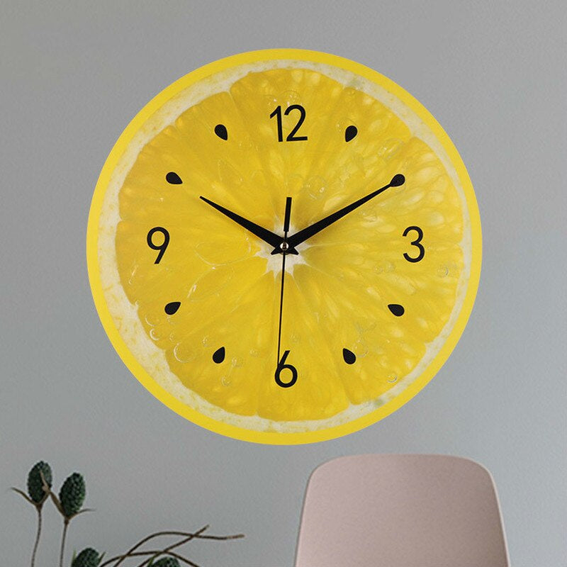 Lemon Inspired Wall Clock for a Cheerful Kitchen Kalsten