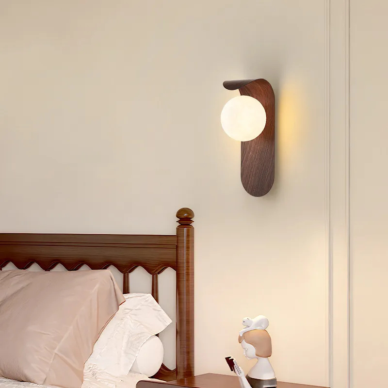 Walnut Wood Wall Lamp – Modern Design