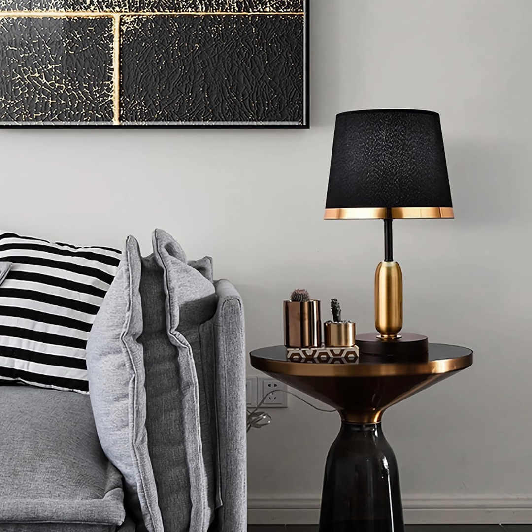 Lumivara Modern Black Fabric Table Lamp – Elegant Home Lighting | Kalsten
